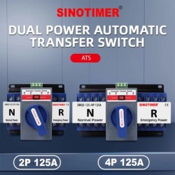 Comutator automat transfer SINOTIMER 125A 4P, ATS trifazic retea – generator, mod automat si manual